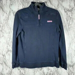 Vineyard Vines Women's Long Sleeve Medium Blue Zip Pullover Sweatshirt Size XS